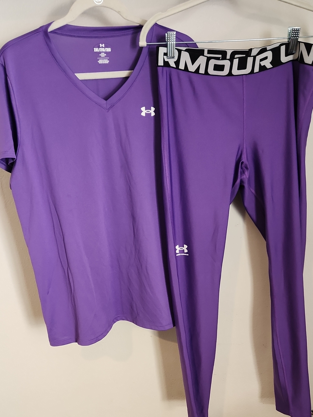 Under Armour Purple Performance Tee and Leggings Set